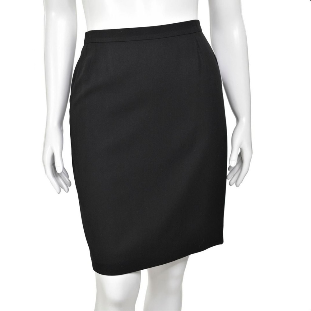 ESCADA by Margaretha Ley black virgin wool blend skirt size 40 made in Germany B
